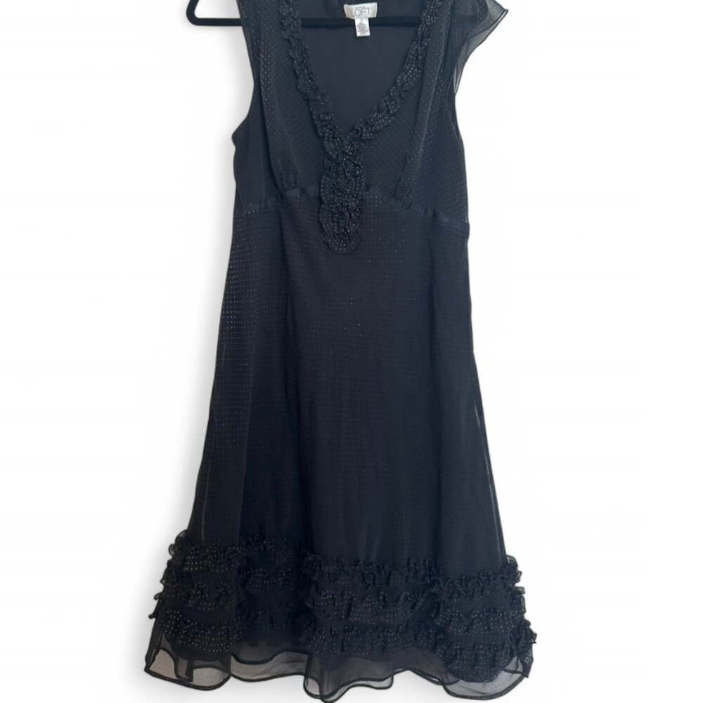 MIDI Ann Taylor LOFT - Black polkadot Dress